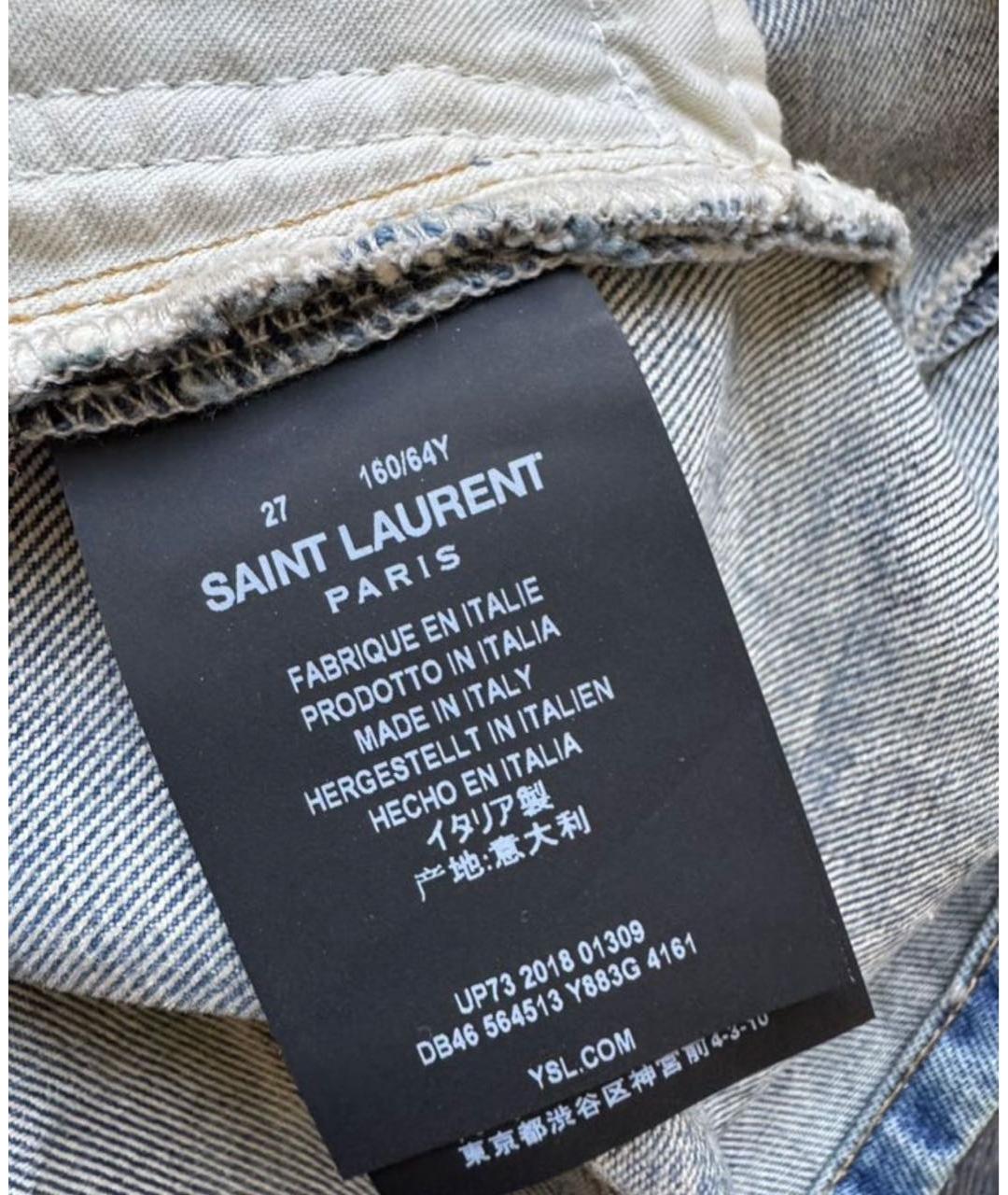 SAINT LAURENT Синяя деним юбка мини, фото 4