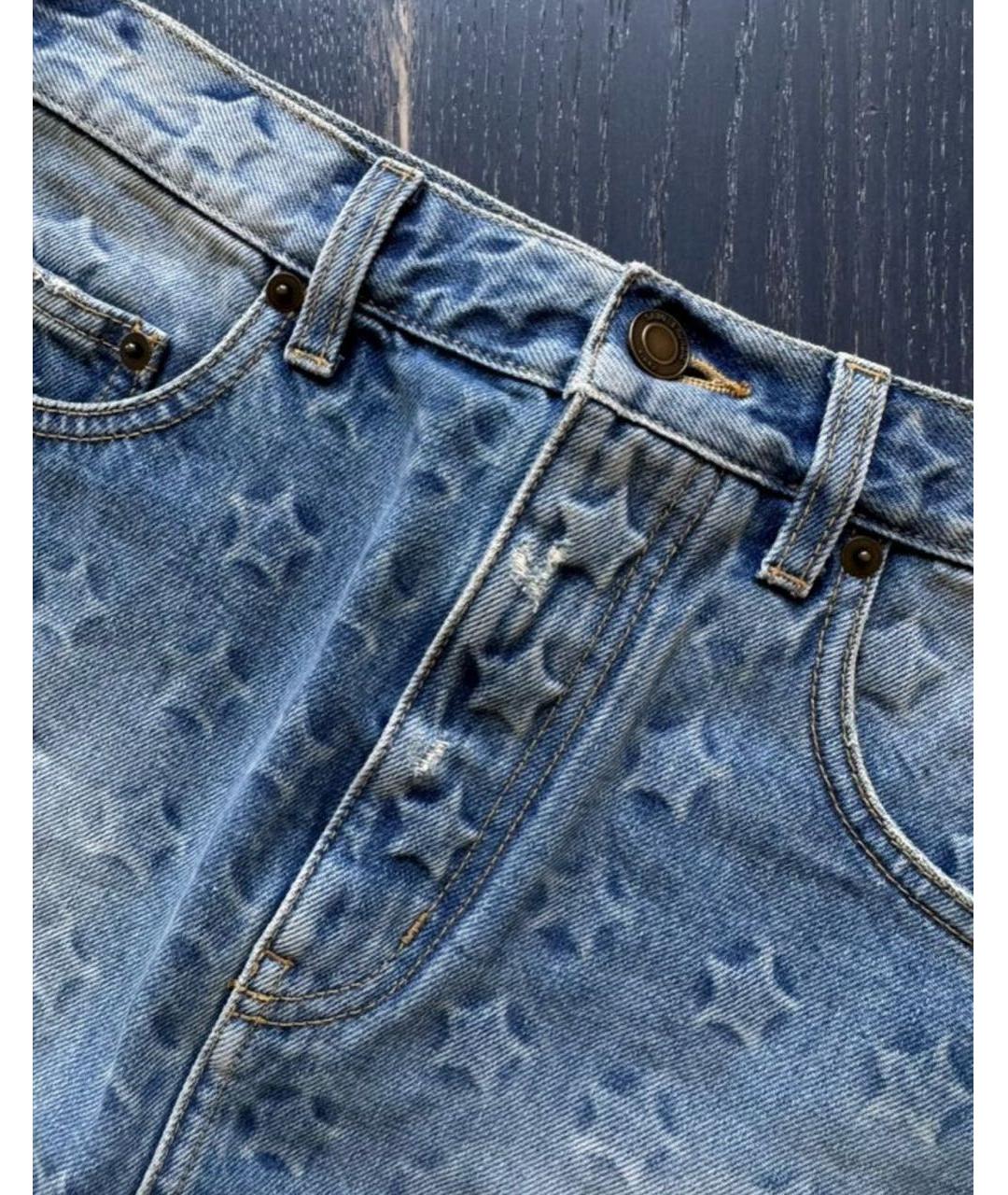 SAINT LAURENT Синяя деним юбка мини, фото 7