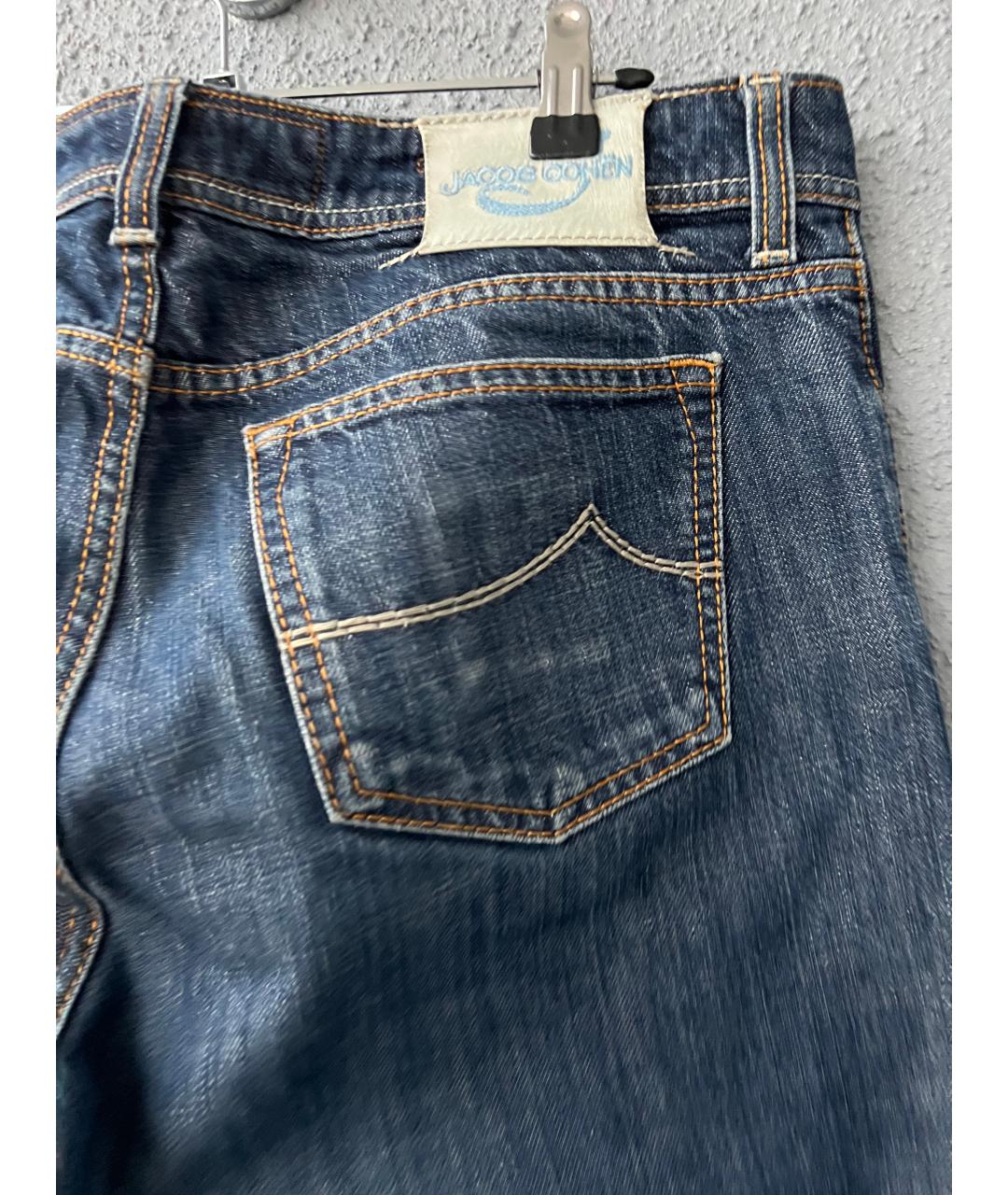 JACOB COHEN Темно-синие хлопковые прямые джинсы, фото 6