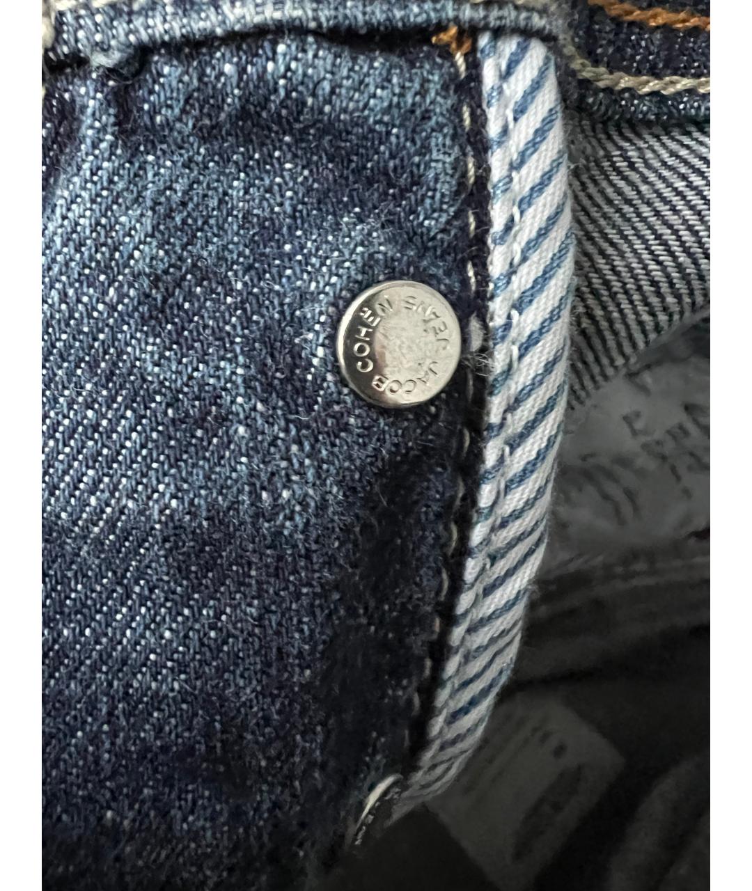 JACOB COHEN Темно-синие хлопковые прямые джинсы, фото 9