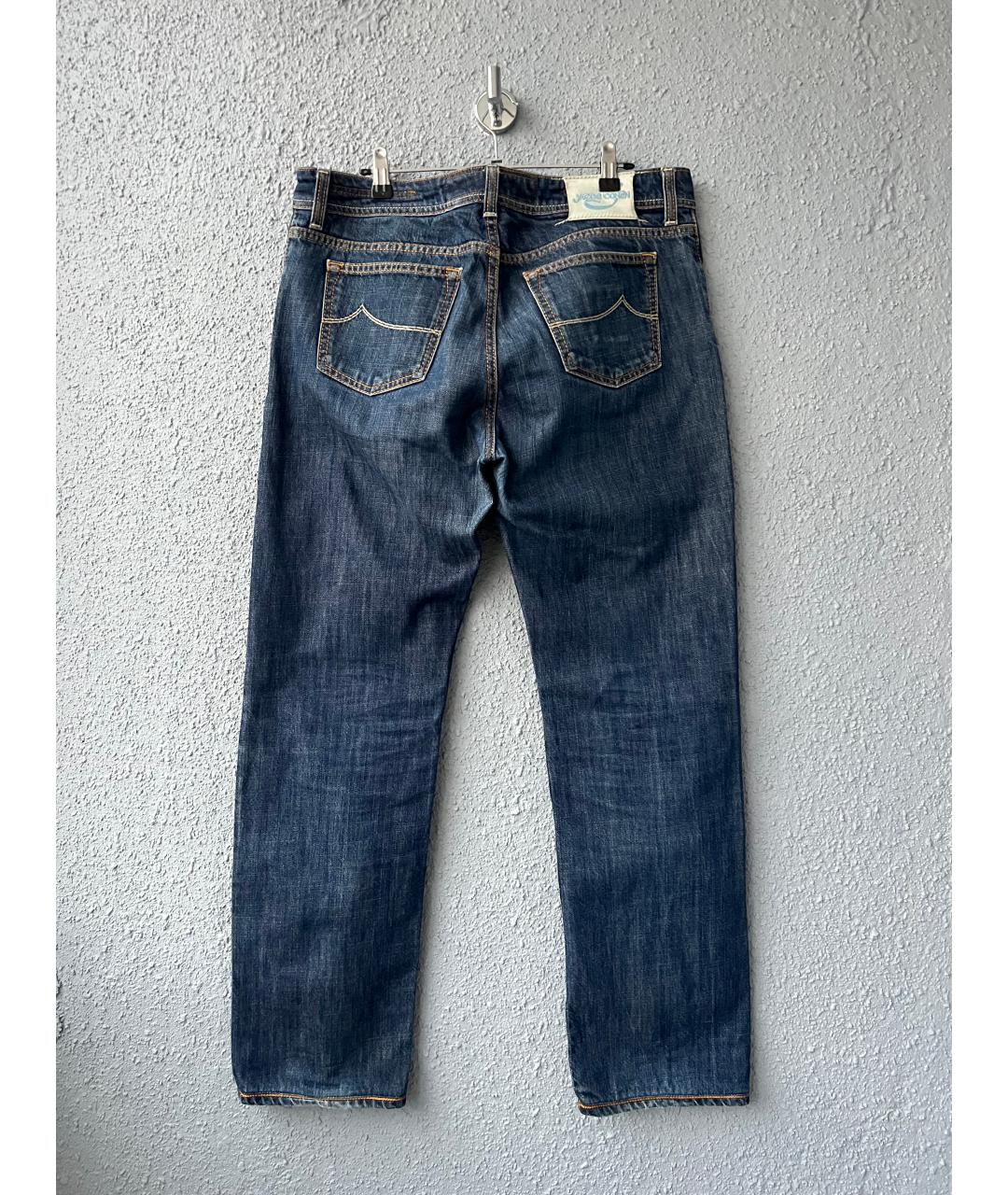 JACOB COHEN Темно-синие хлопковые прямые джинсы, фото 2