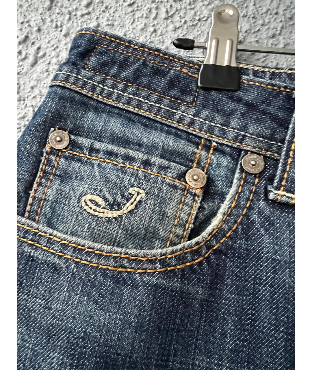 JACOB COHEN Темно-синие хлопковые прямые джинсы, фото 5