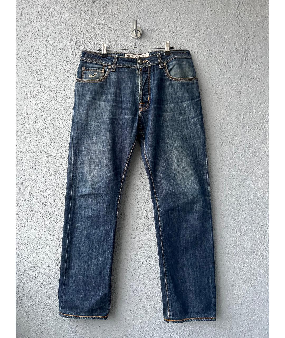 JACOB COHEN Темно-синие хлопковые прямые джинсы, фото 10