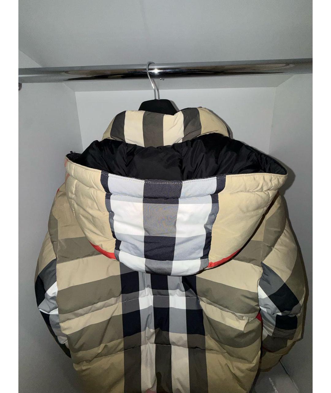 BURBERRY Бежевый полиэстеровый пуховик, фото 3