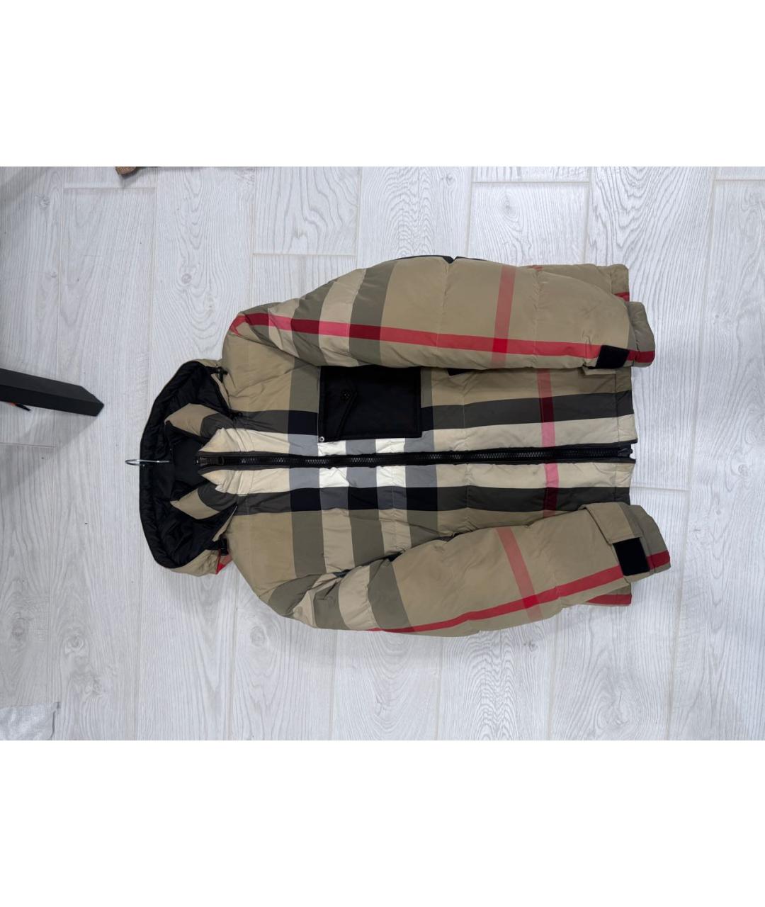 BURBERRY Бежевый полиэстеровый пуховик, фото 5