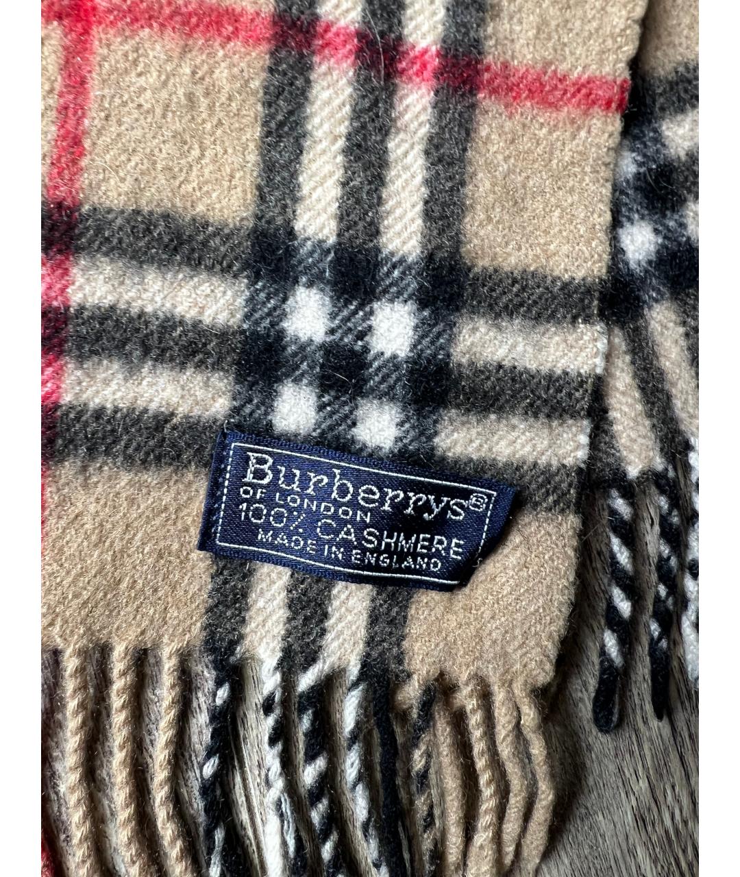 BURBERRY Бежевый кашемировый шарф, фото 3