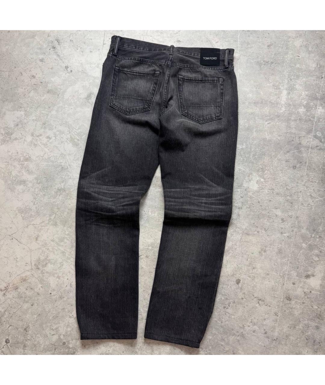 TOM FORD Черные хлопковые прямые джинсы, фото 2