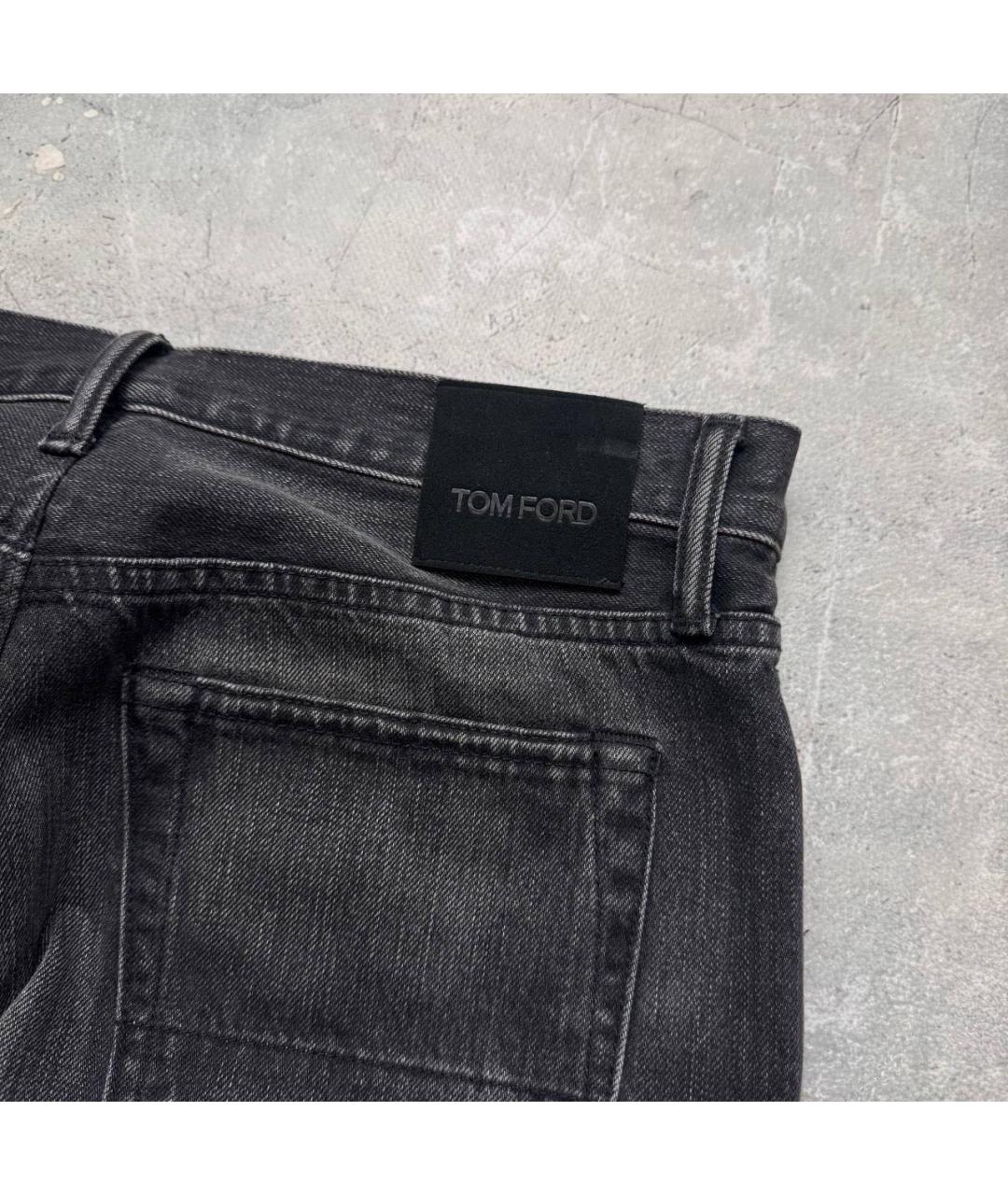TOM FORD Черные хлопковые прямые джинсы, фото 4