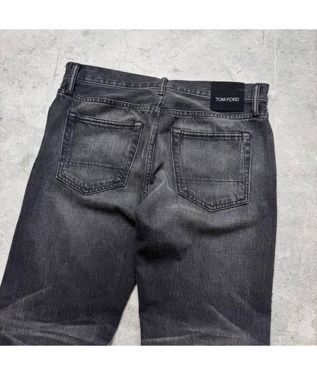 TOM FORD Черные хлопковые прямые джинсы, фото 3