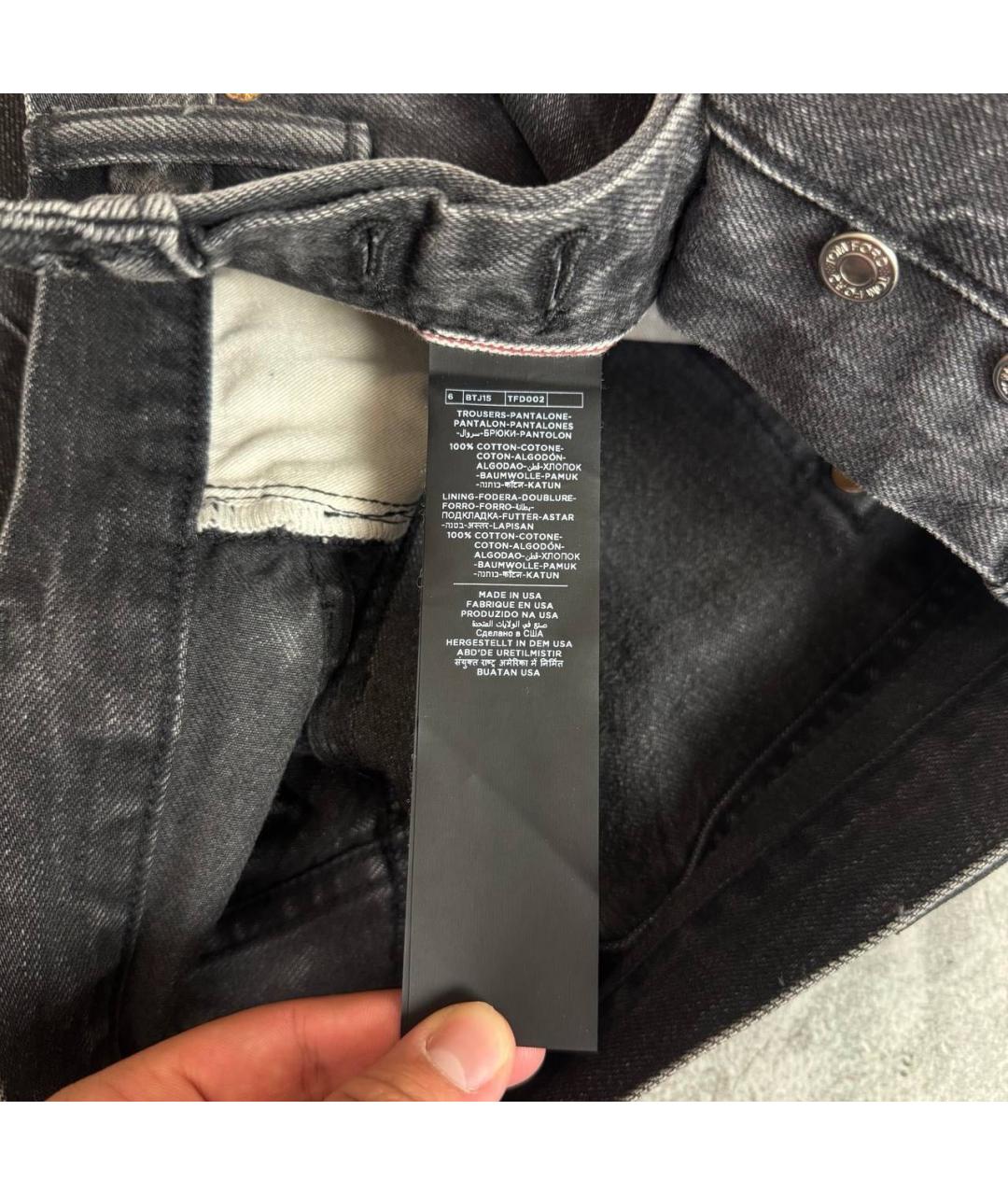 TOM FORD Черные хлопковые прямые джинсы, фото 6