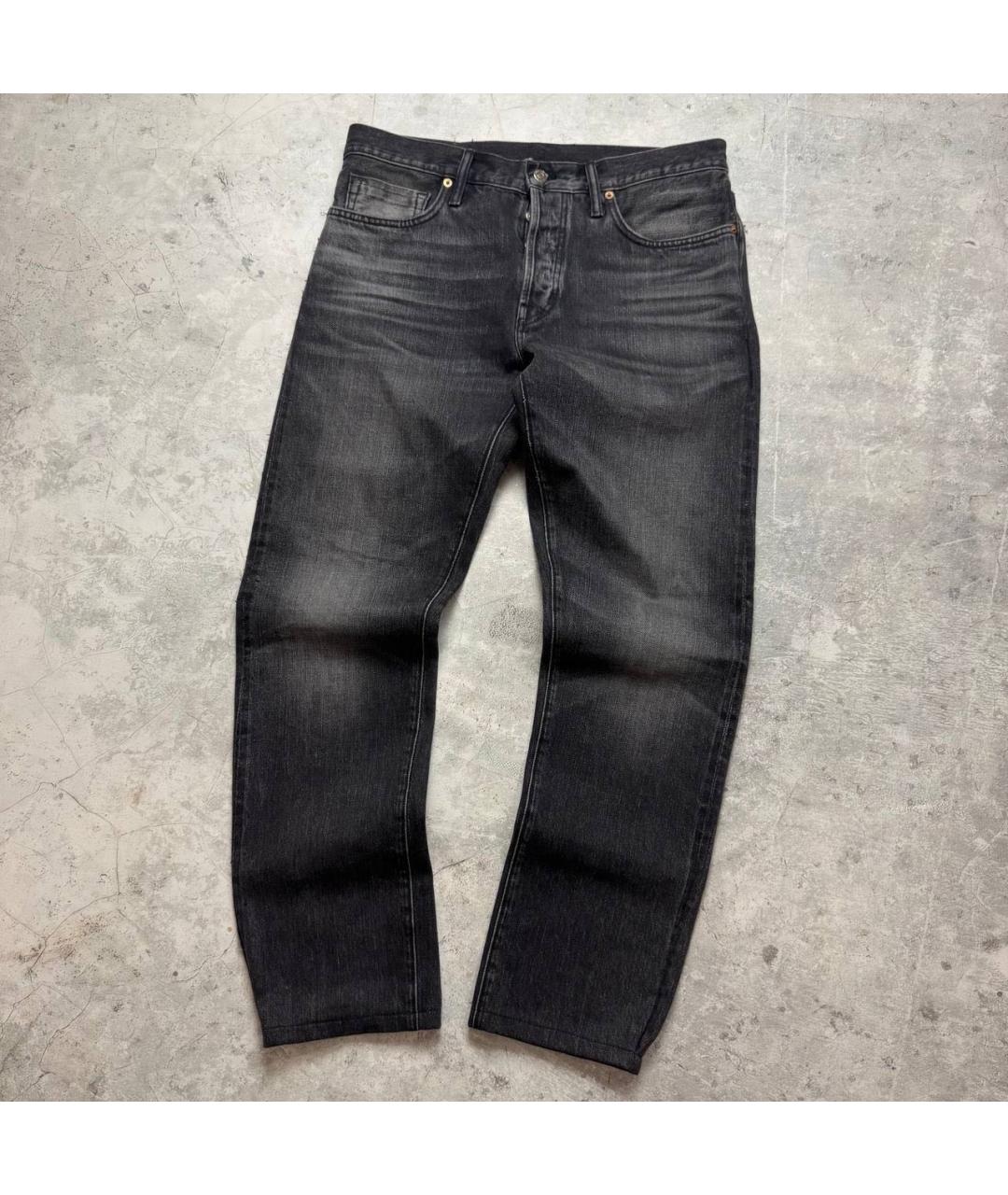TOM FORD Черные хлопковые прямые джинсы, фото 7