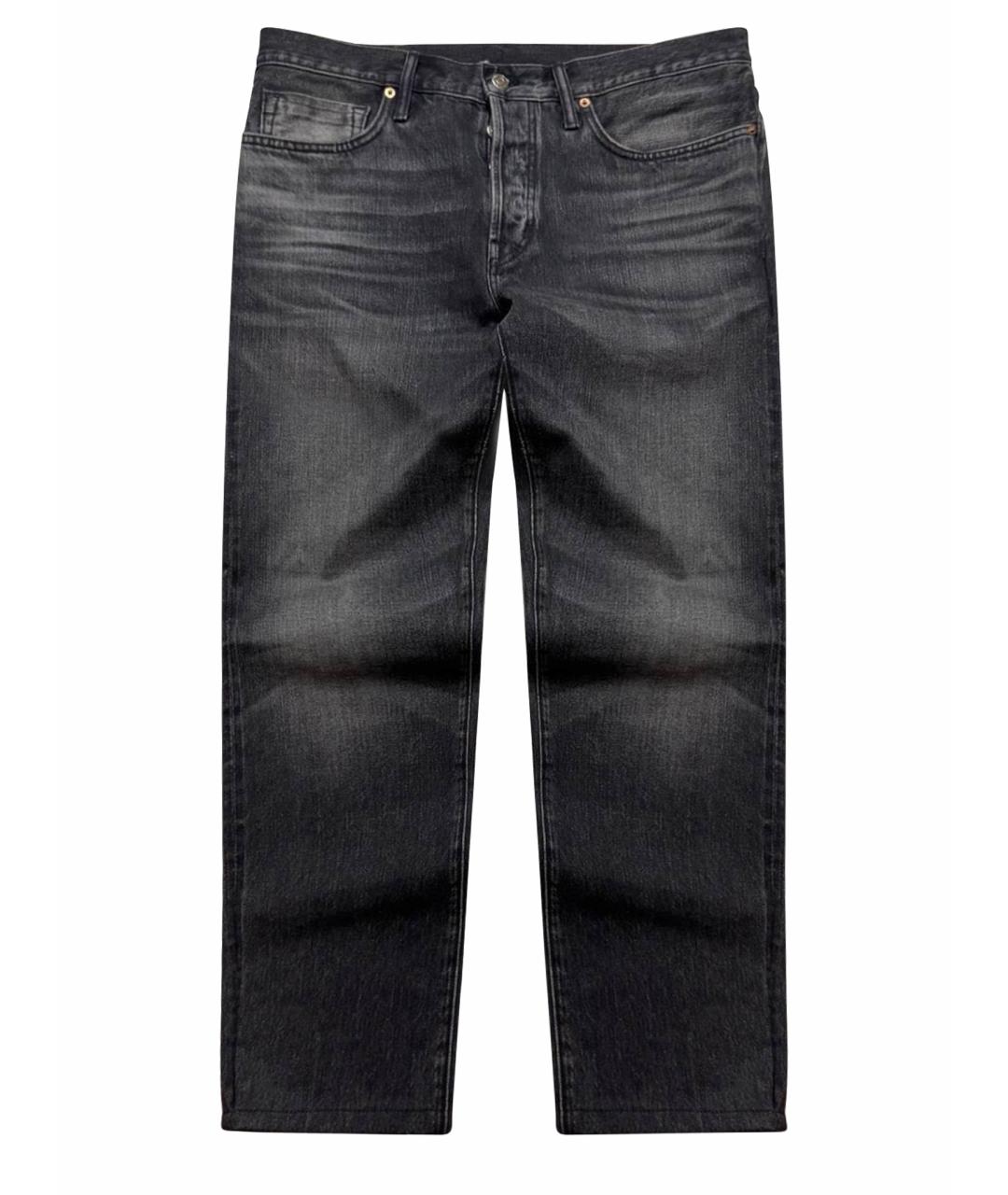 TOM FORD Черные хлопковые прямые джинсы, фото 1