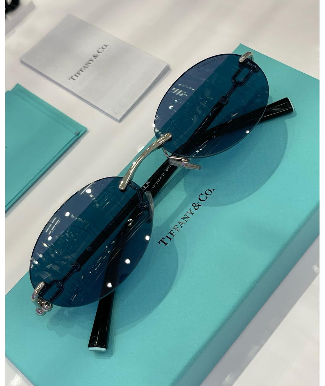 TIFFANY&CO Серебряные металлические солнцезащитные очки, фото 7