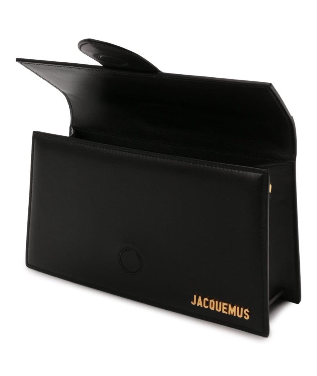 JACQUEMUS Черная кожаная сумка через плечо, фото 3