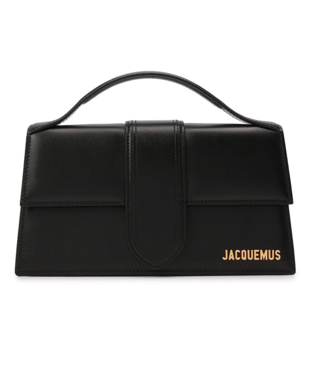 JACQUEMUS Черная кожаная сумка через плечо, фото 1