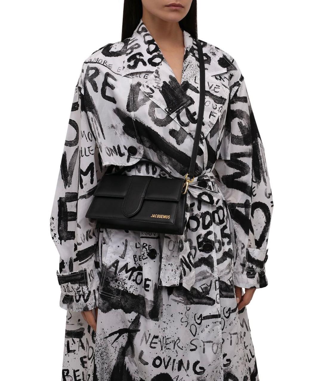 JACQUEMUS Черная кожаная сумка через плечо, фото 7