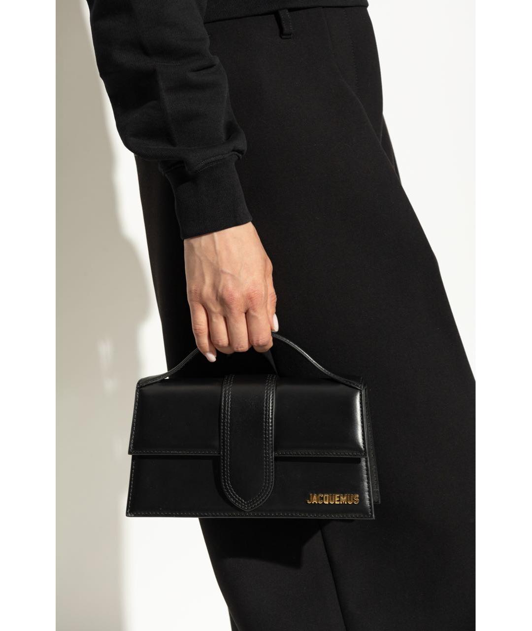 JACQUEMUS Черная кожаная сумка через плечо, фото 6