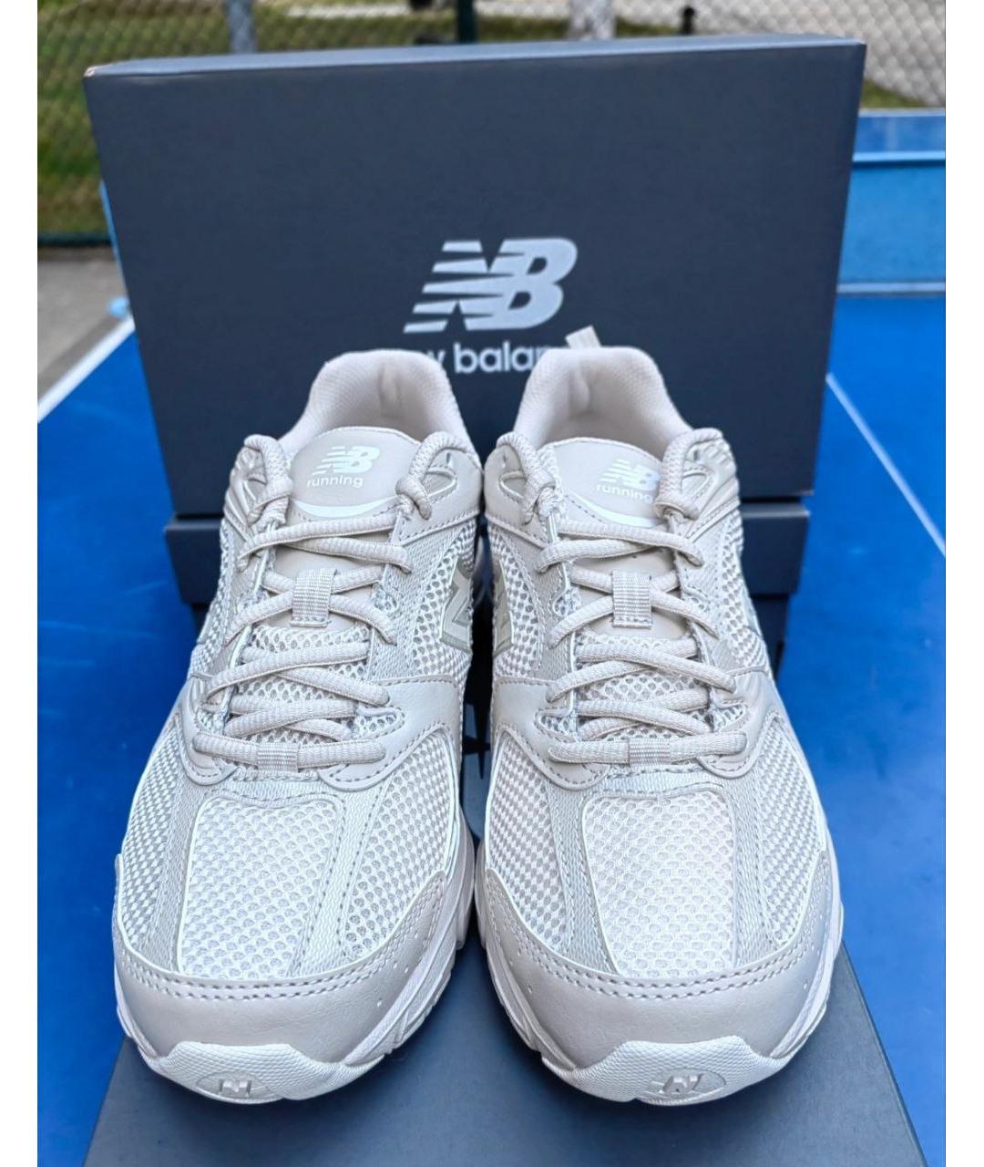 NEW BALANCE Бежевые текстильные низкие кроссовки / кеды, фото 4