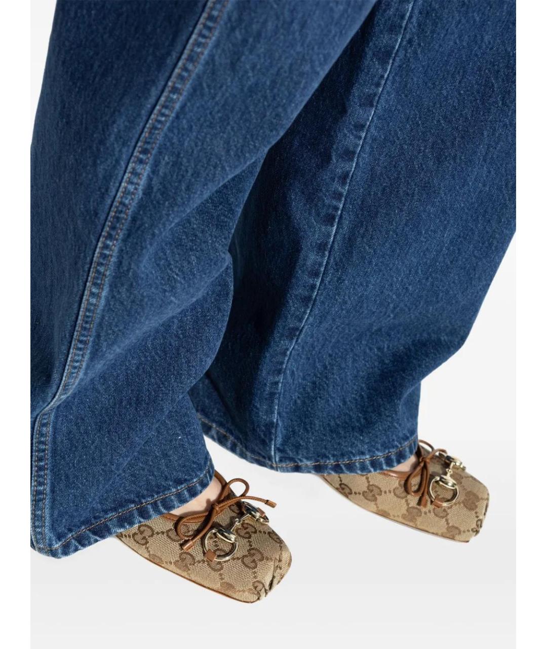 GUCCI Бежевые текстильные балетки, фото 5