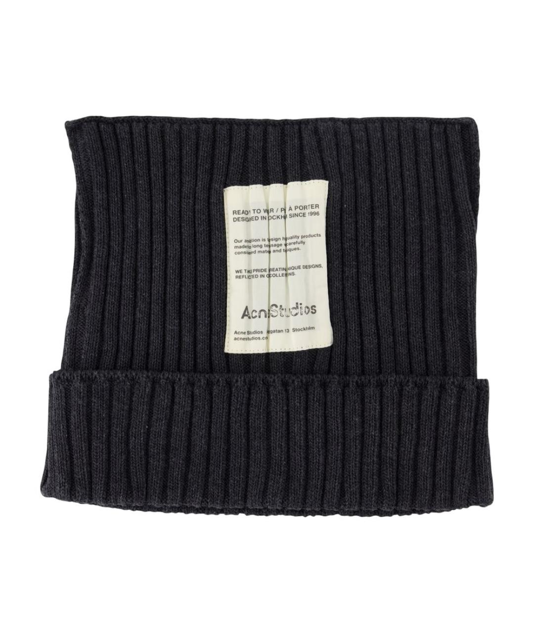 ACNE STUDIOS Серая хлопковая шапка, фото 1