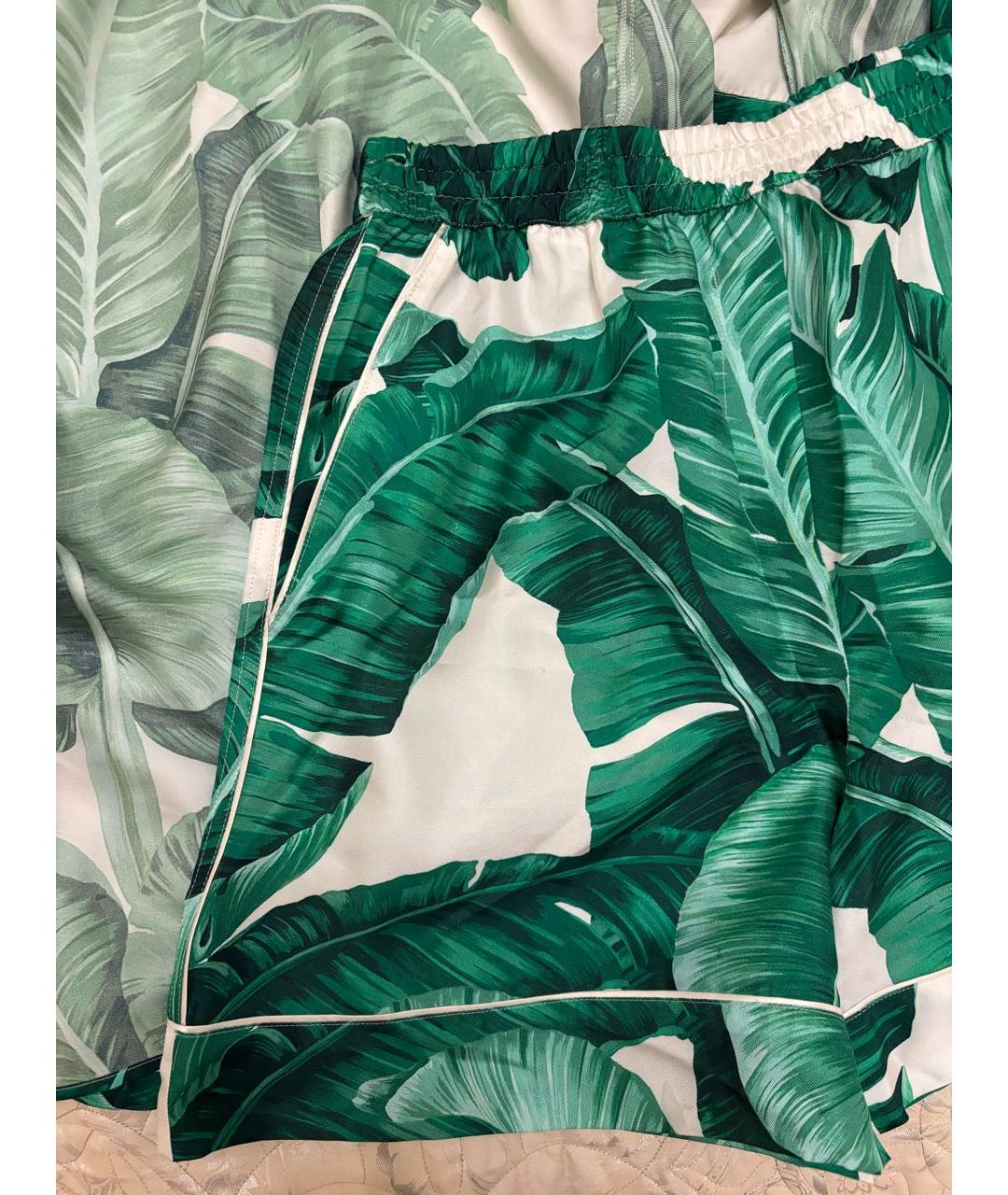 DOLCE&GABBANA Зеленый шелковый костюм с брюками, фото 6