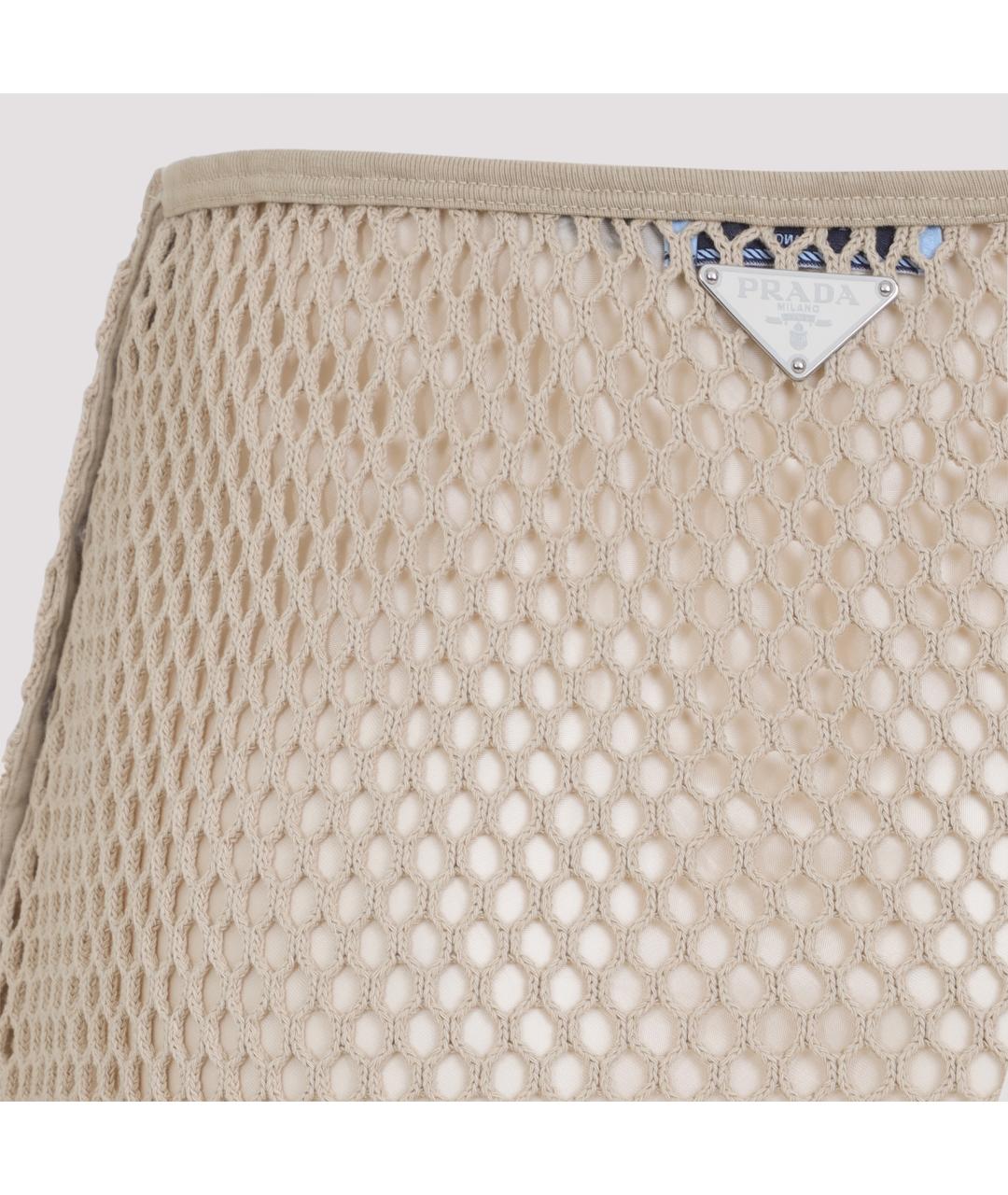 PRADA Бежевая деним юбка миди, фото 4