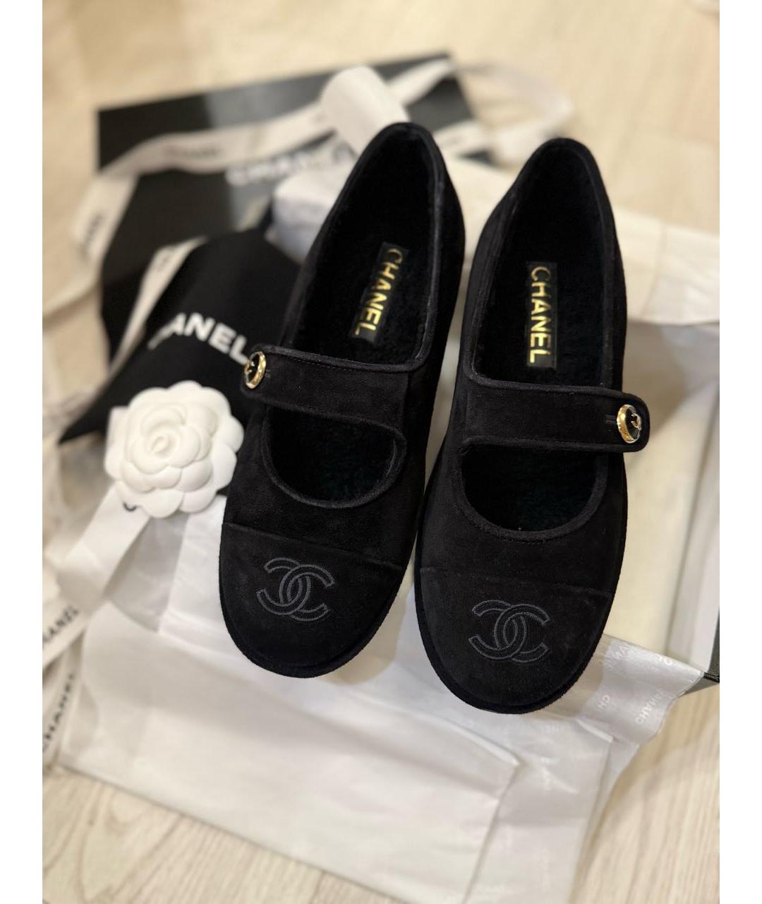 CHANEL Черные замшевые балетки, фото 2