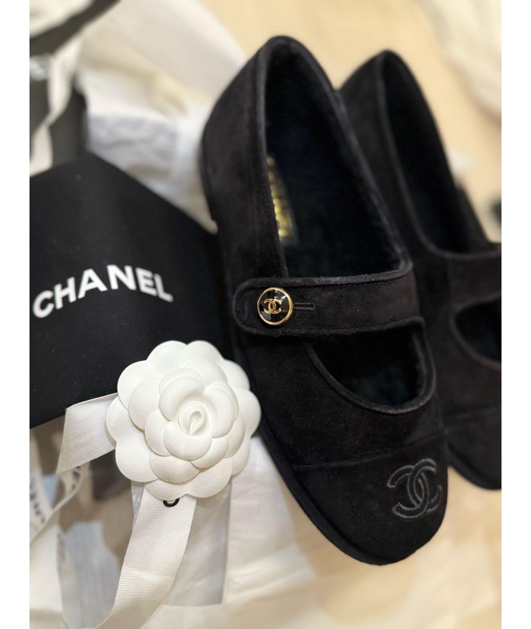 CHANEL Черные замшевые балетки, фото 5