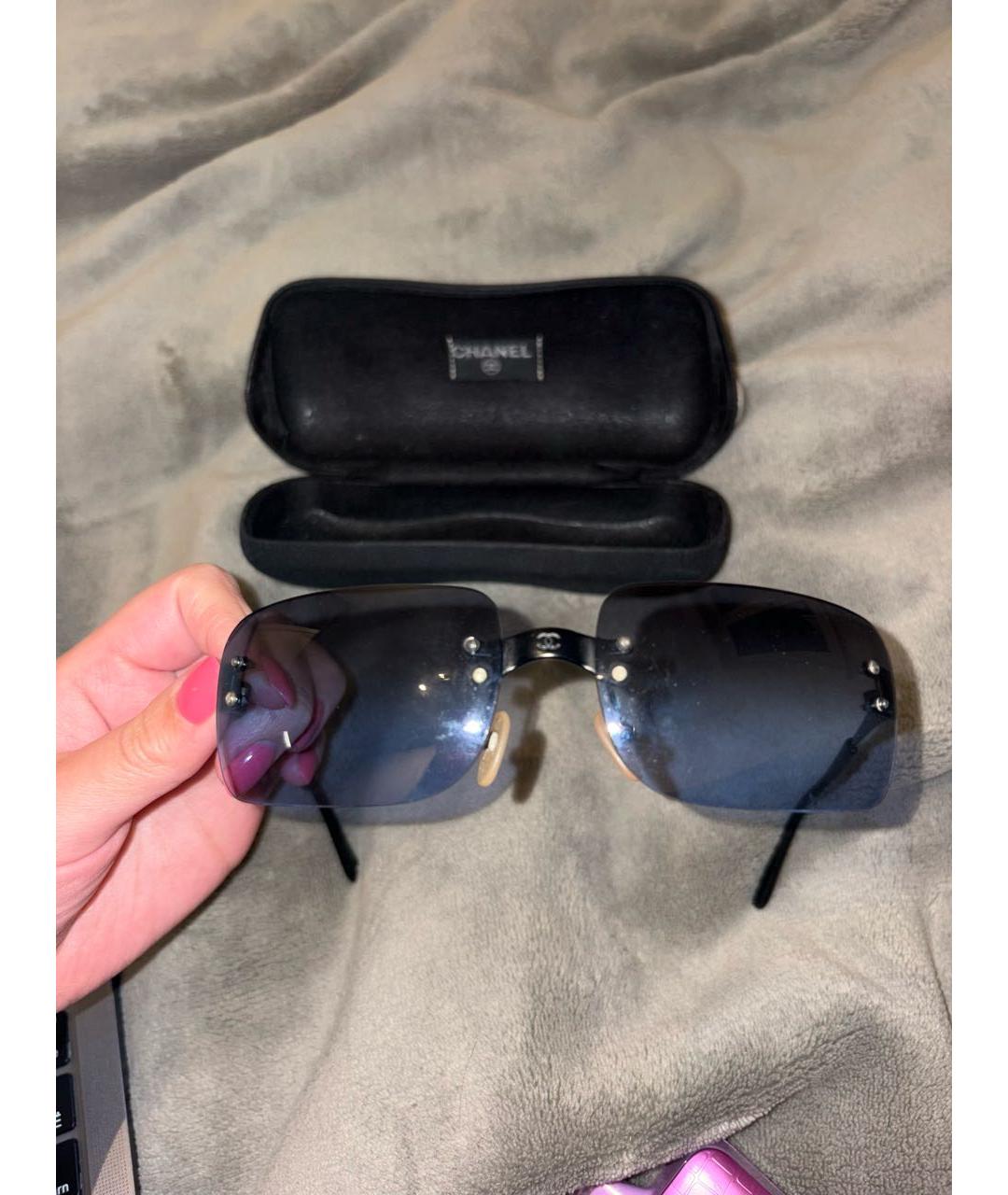 CHANEL Темно-синие металлические солнцезащитные очки, фото 5