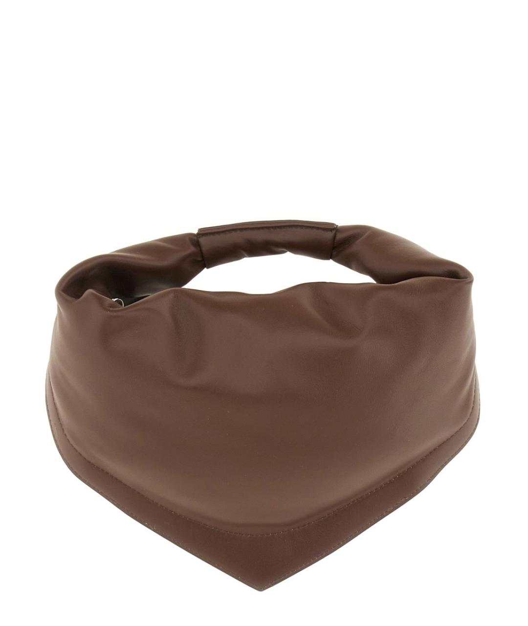 FEDERICO CINA Коричневая кожаная сумка с короткими ручками, фото 4