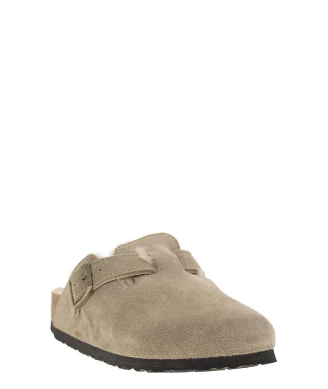 BIRKENSTOCK Бежевые замшевые мюли, фото 2