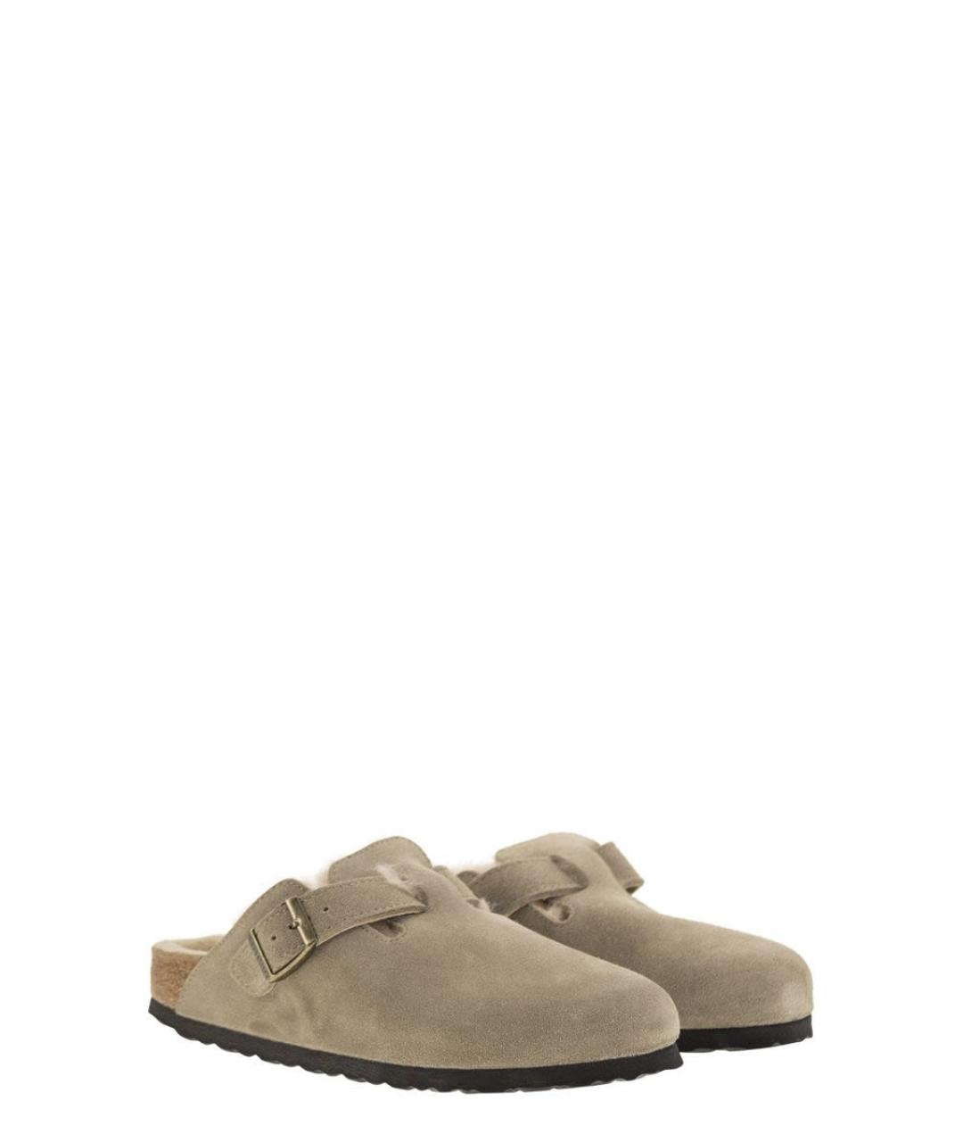 BIRKENSTOCK Бежевые замшевые мюли, фото 4