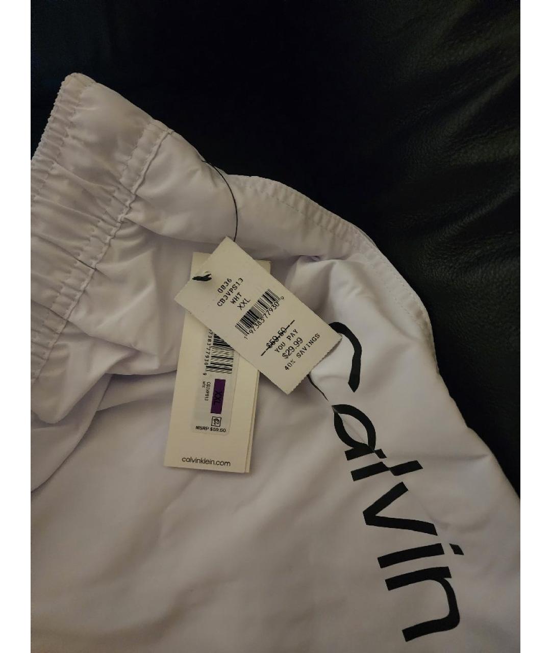 CALVIN KLEIN Белые полиэстеровые шорты, фото 3