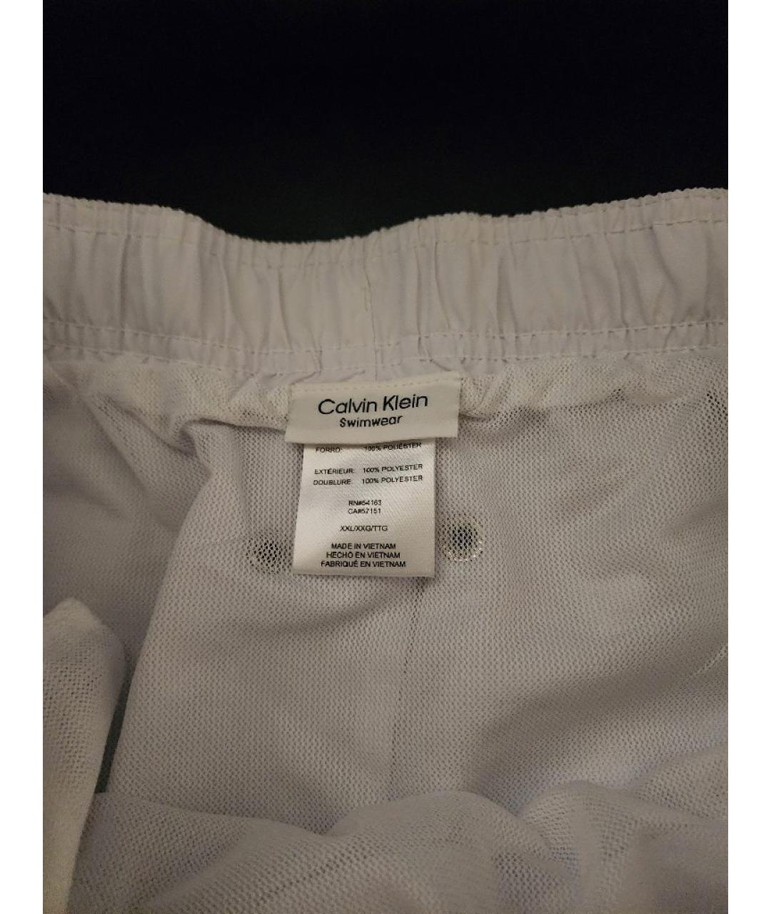 CALVIN KLEIN Белые полиэстеровые шорты, фото 2