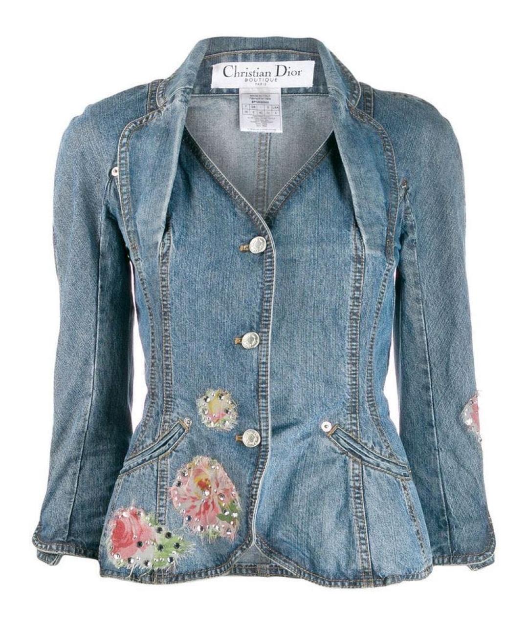CHRISTIAN DIOR Темно-синий деним жакет/пиджак, фото 1