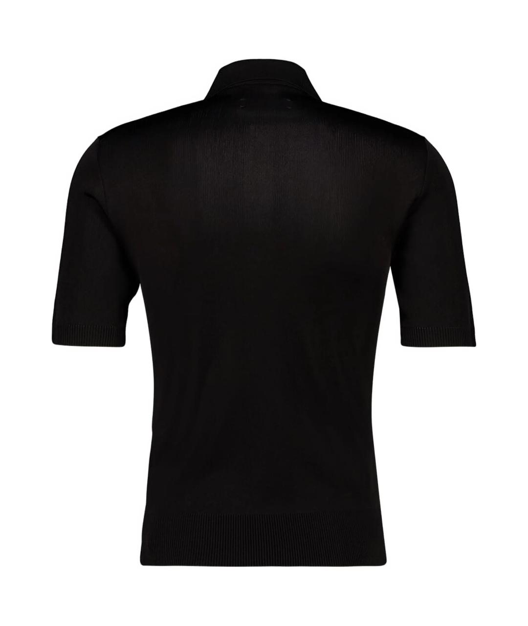 AMIRI Черное вискозное поло с коротким рукавом, фото 2