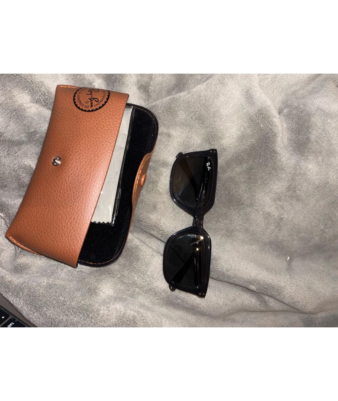 RAY BAN Антрацитовые пластиковые солнцезащитные очки, фото 5