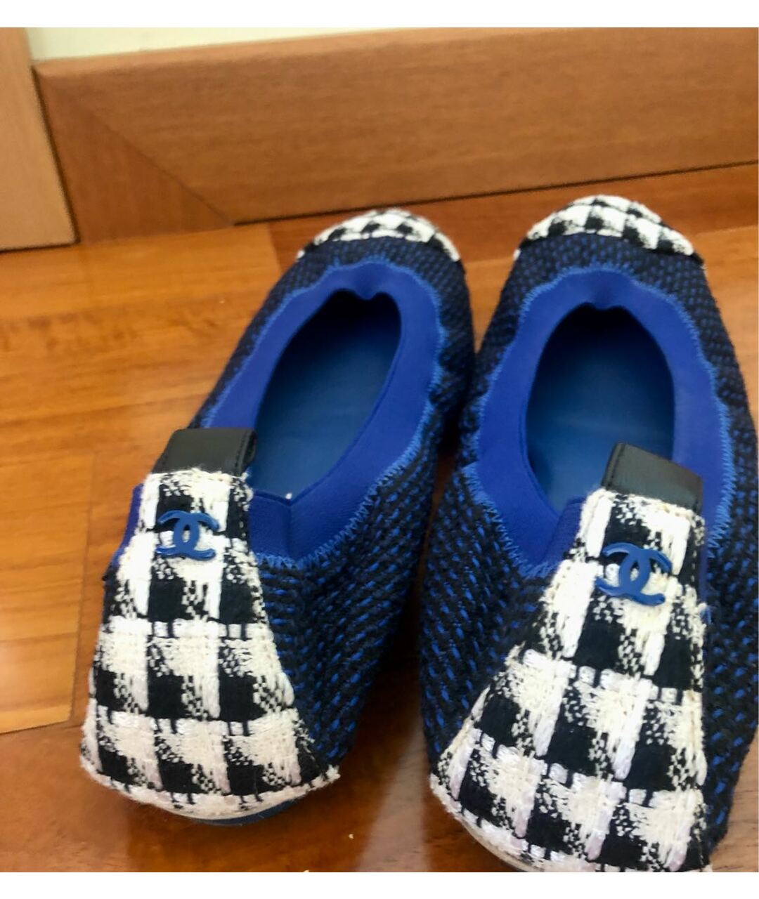 CHANEL Синие кожаные балетки, фото 3
