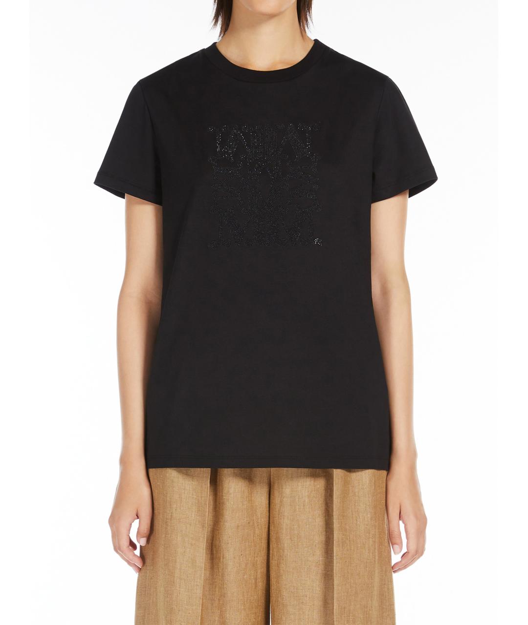 MAX MARA Черная шерстяная футболка, фото 2