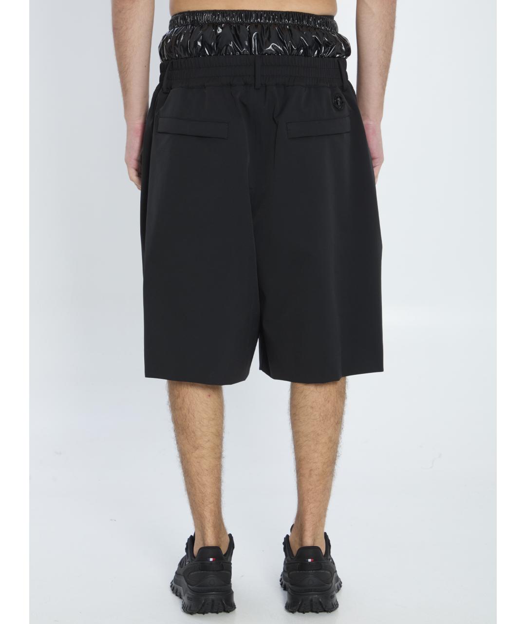 MONCLER Черные полиамидовые шорты, фото 4
