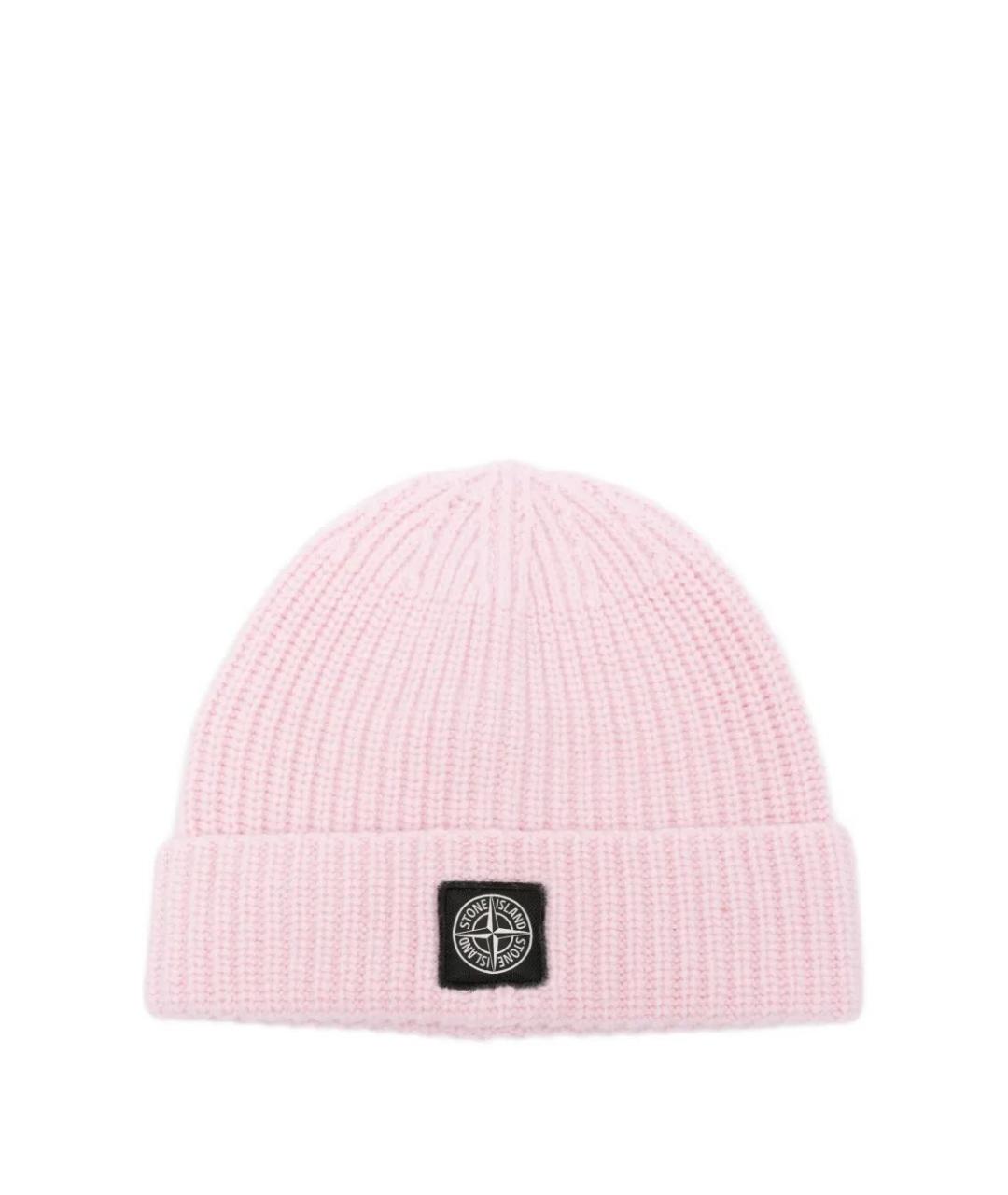 STONE ISLAND Розовая шерстяная шапка, фото 1
