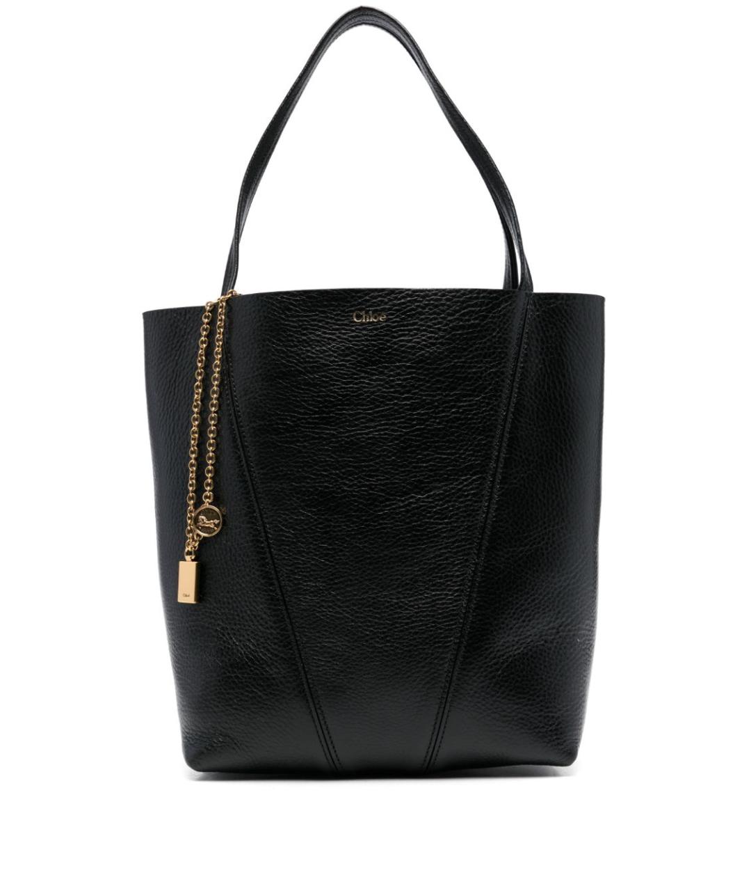 CHLOE Черная кожаная сумка тоут, фото 2