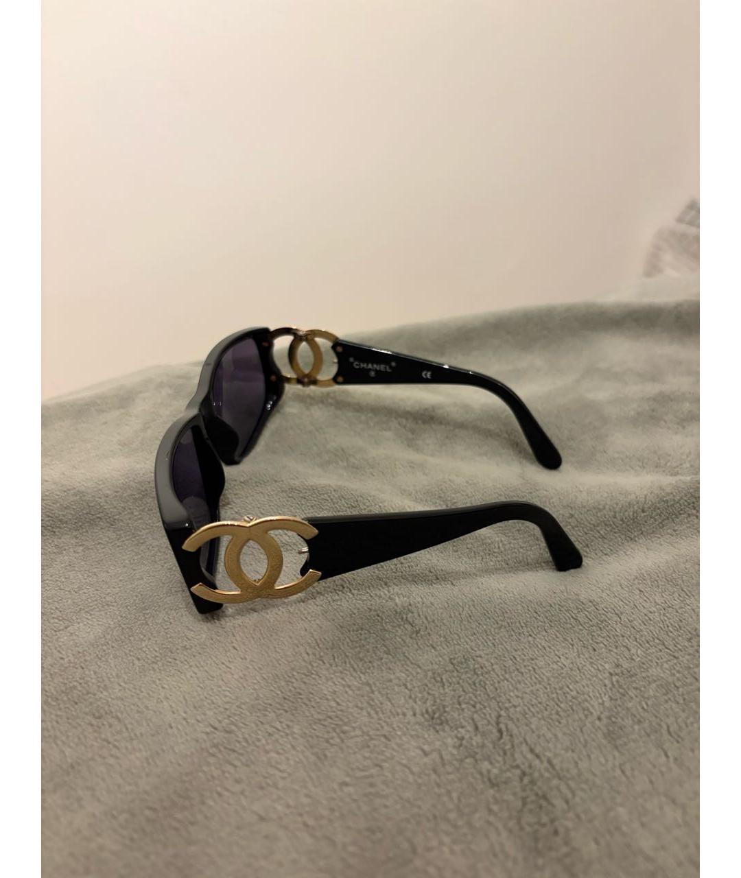 CHANEL Черные пластиковые солнцезащитные очки, фото 2