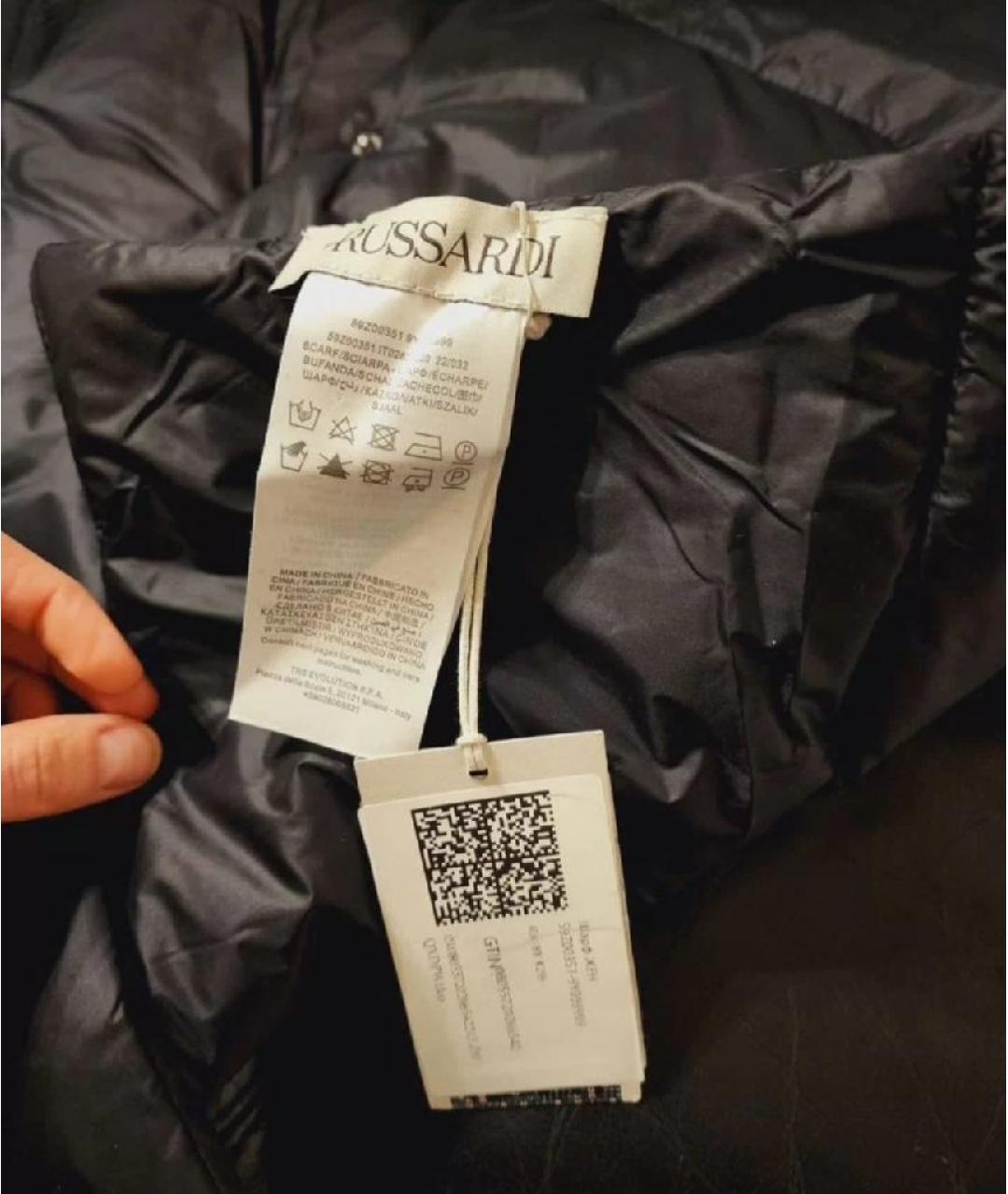 TRUSSARDI Черный шарф, фото 8