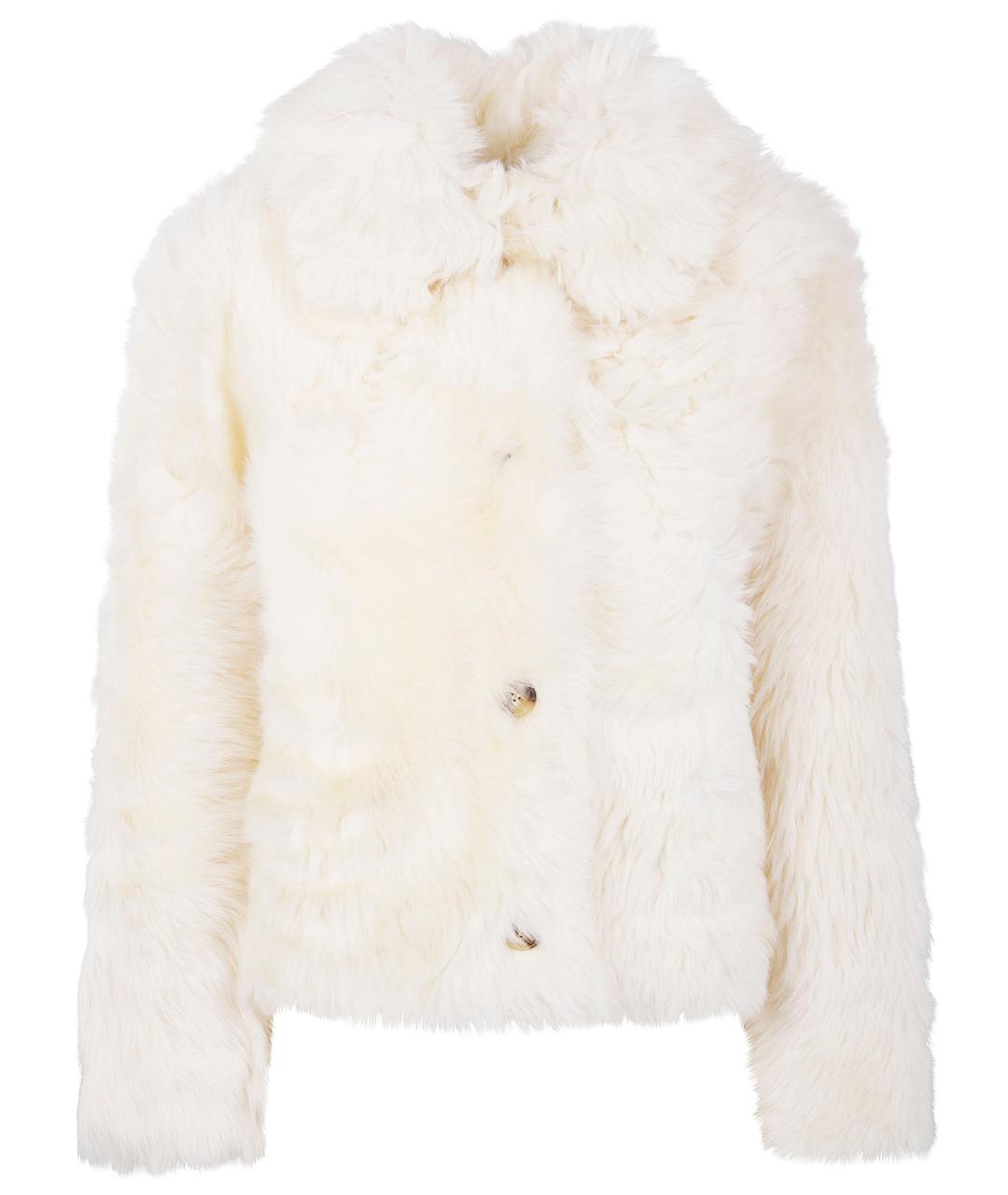 YVES SALOMON Белая меховая шуба, фото 2