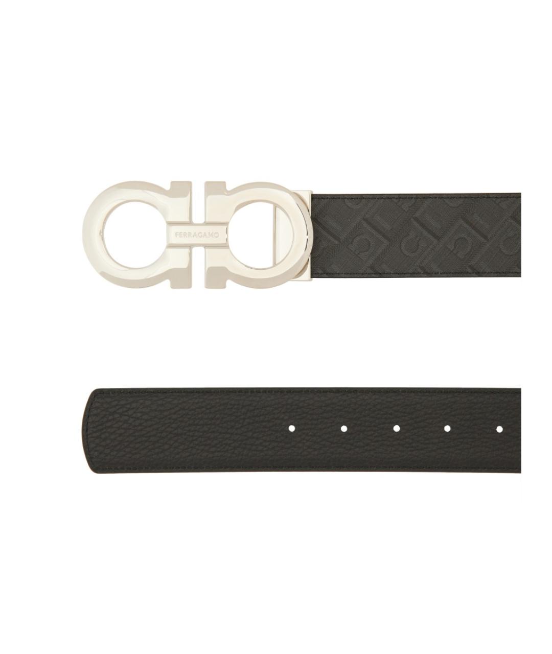 FERRAGAMO Черный полиуретановый ремень, фото 2