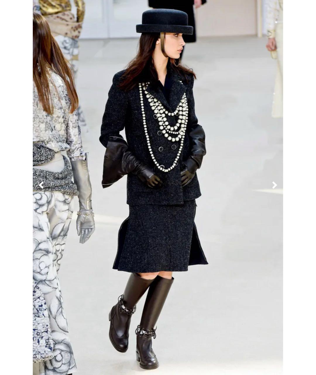 CHANEL Черная шерстяная шляпа, фото 6