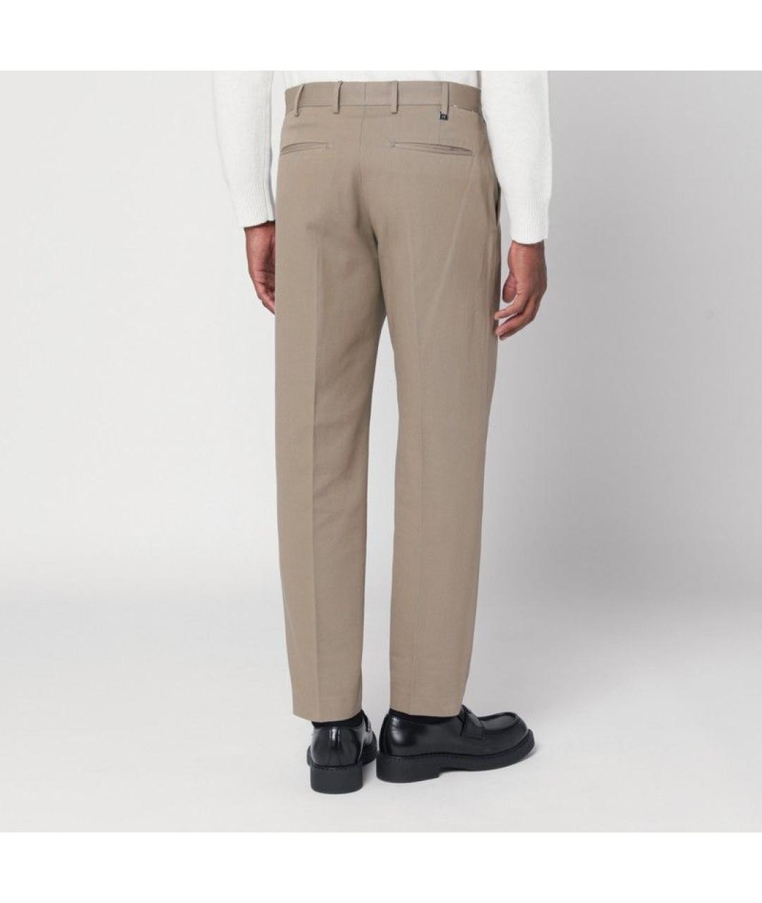 PT TORINO Бежевые хлопковые повседневные брюки, фото 3