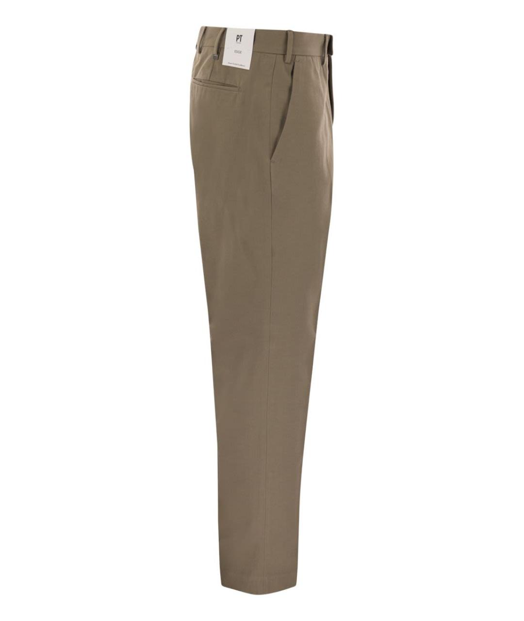 PT TORINO Бежевые хлопковые повседневные брюки, фото 4