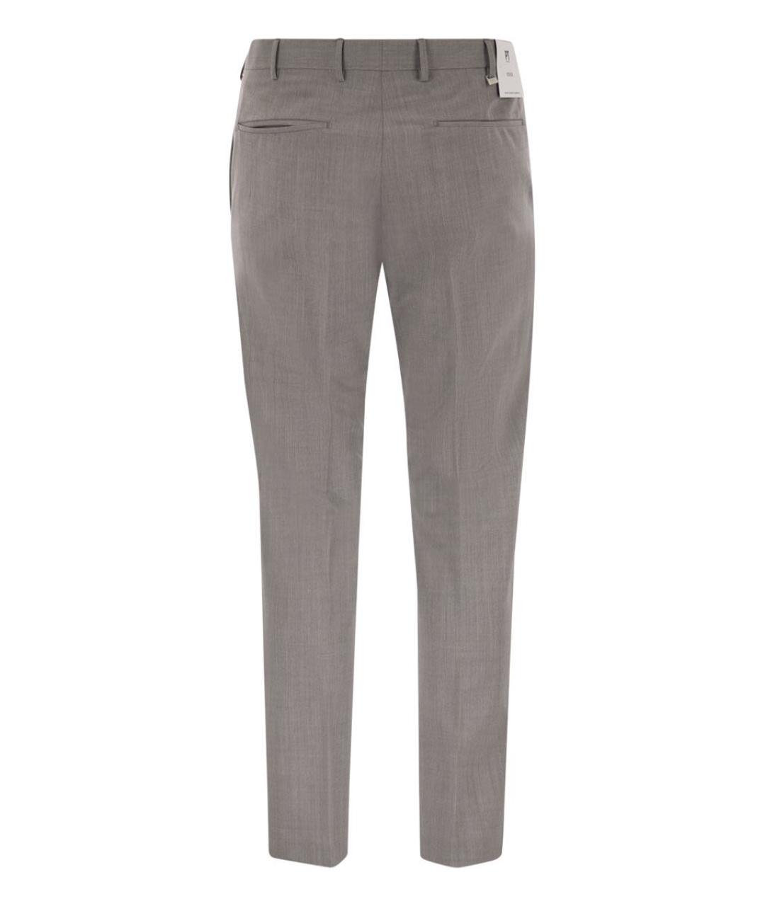 PT TORINO Серые шерстяные повседневные брюки, фото 2